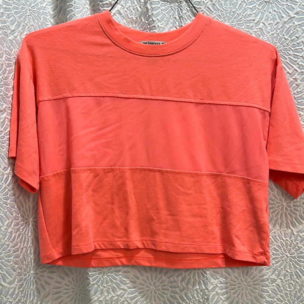 Forever 21 cropped shirt with mesh